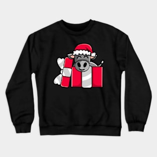 Cute Angus Cow in Christmas Gift Crewneck Sweatshirt